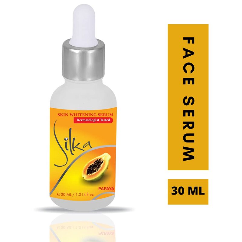 Silka Whitening Serum with Kojic Acid and Hyaluronic Acid Natural Skin Lightener Whitening Serum Dark Spot Corrector Remover for Face,Neck & Private Part 30 ML